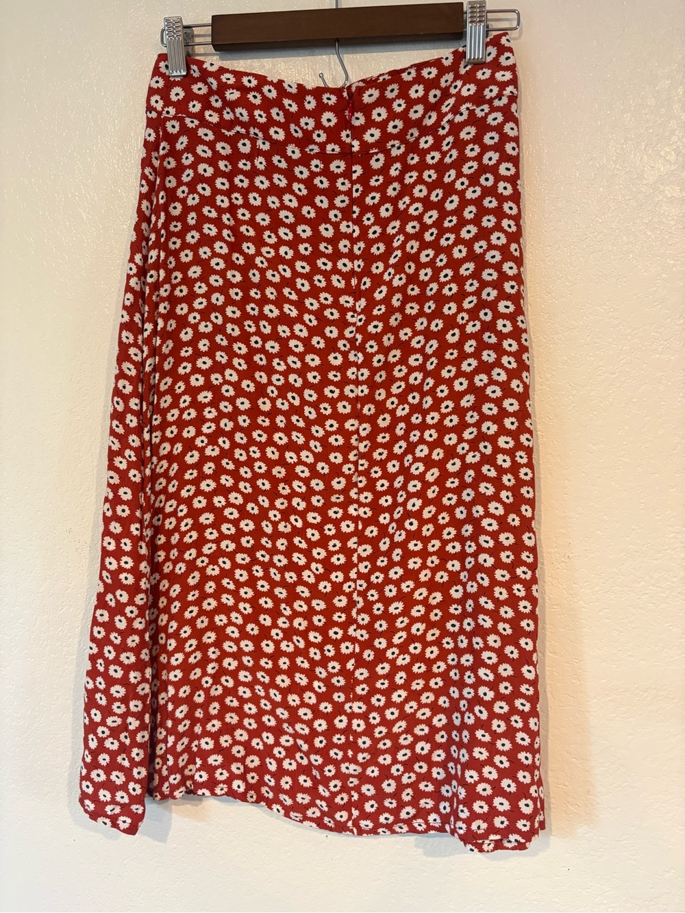 Faithfull The Brand Red Floral A-Line Midi Skirt - Picture 5 of 6